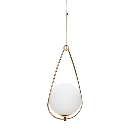 Taklampa ø30xh83 cm - Vit/Mässing