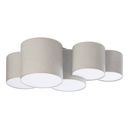 Taklampa Mona Nature, 5 lampor, lin natur