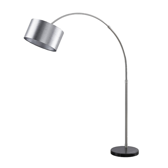 Lindby Dexin båggolvlampa, silver metallic