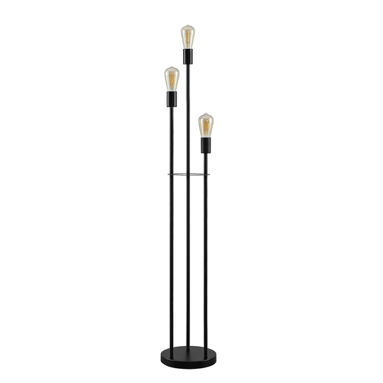 Lindby Fefy golvlampa, svart, 3 lampor