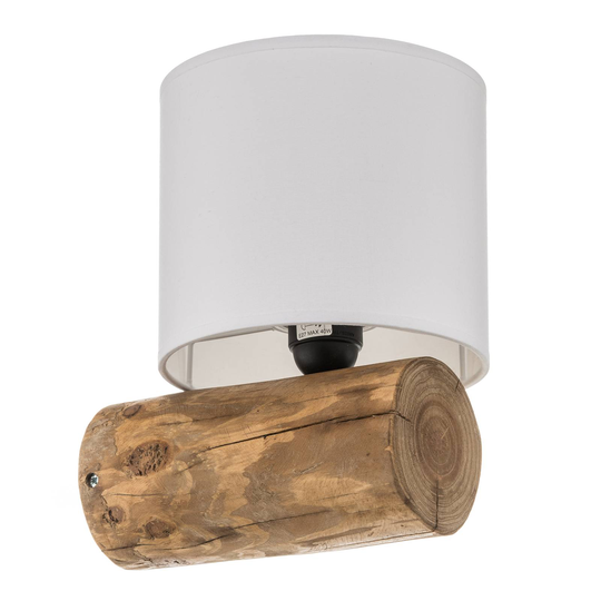 Vägglampa Pino Simple skärm vit, stativ brun