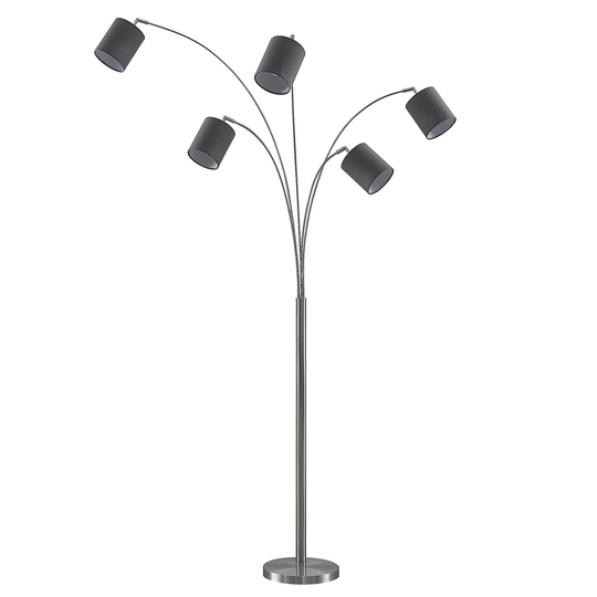 Lindby Abiram golvlampa, nickel/mörkgrå