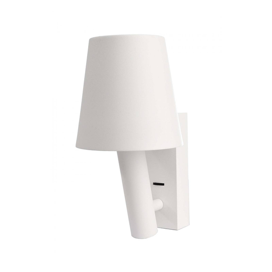 LED-vägglampa Alwa 1 med spot, vit