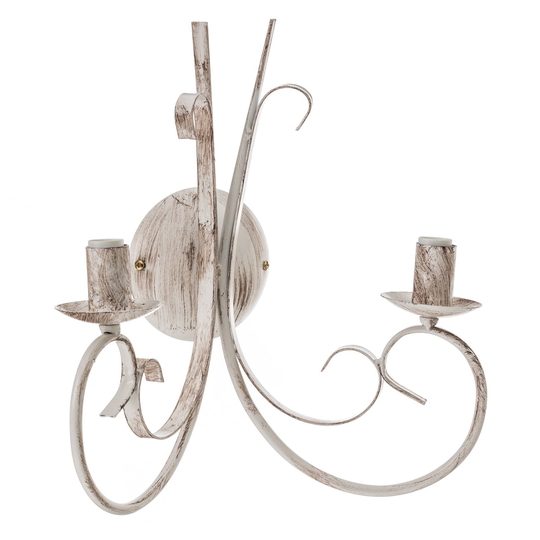 Vägglampa Pompei, 2 lampor, vit antik