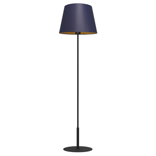 Golvlampa Soho, konisk, rak blå/guld