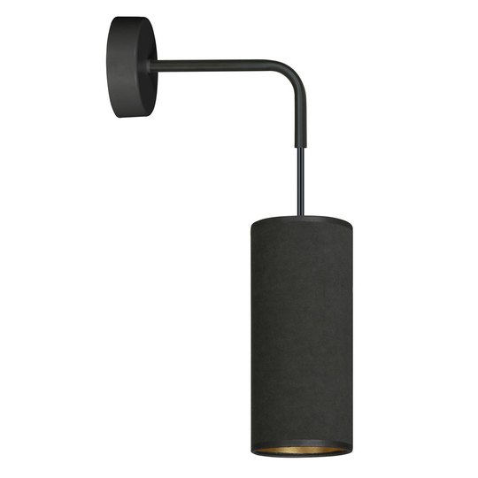 Vägglampa Joni, textil, 1 lampa svart-guld
