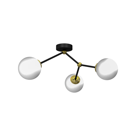 Taklampa Jaya 3 lampor svart/vit/guld