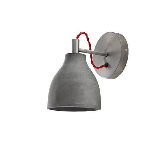 decode Heavy Wall Light Vägglampa Mörk Betong med Vit Tygsladd