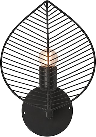 Vägglampa Elm Svart
