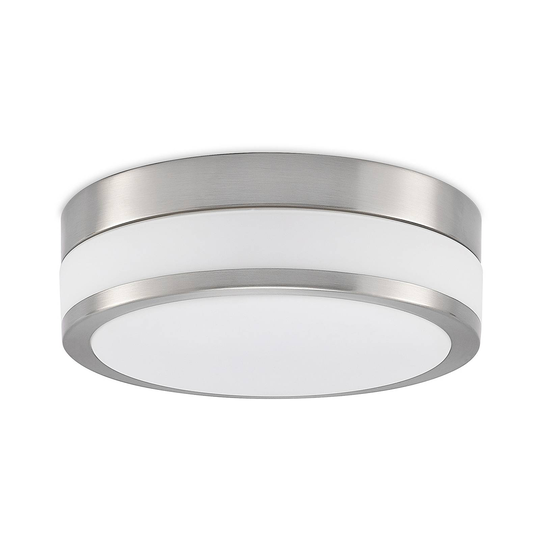 Lindby Flavi badrumstaklampa, Ø 28 cm, nickel