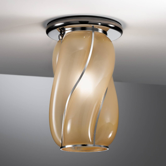 Bärnstensfärgad taklampa Orione, ränder