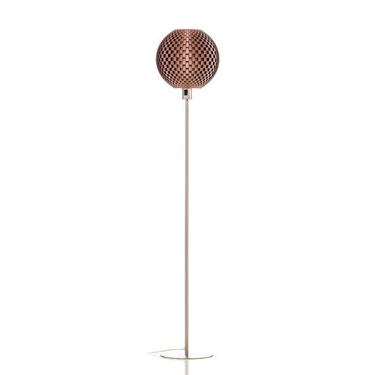 Golvlampa Flätverk, kula, koppar