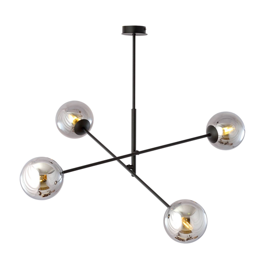Taklampa Linear, svart/grafik, 4 lampor