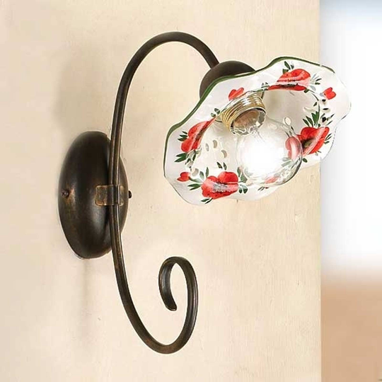 Vägglampa ROSOLACCI med keramikskärm