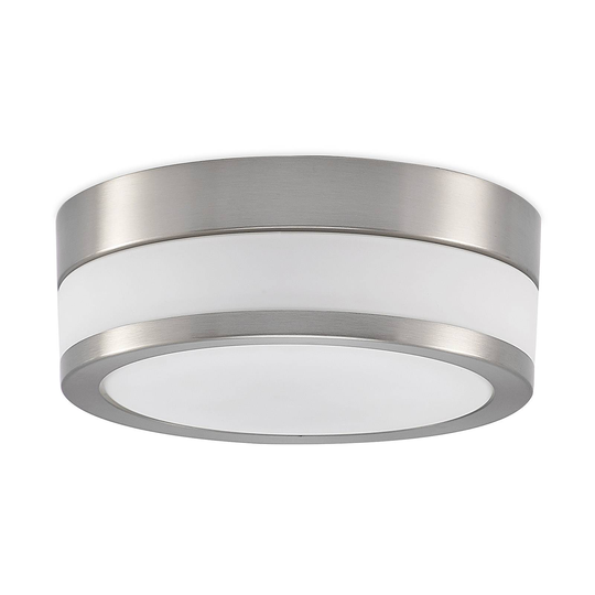 Lindby Flavi badrumstaklampa, Ø 23 cm, nickel