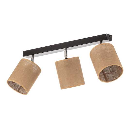 Taklampa Jute med tre textilskärmar