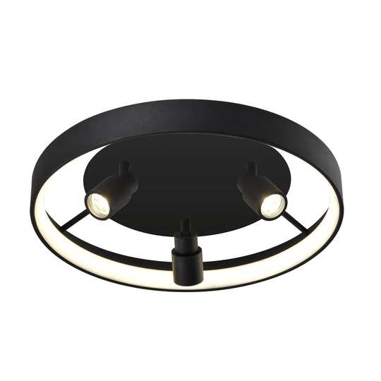 LED-taklampa Denis, rund med tre spottar