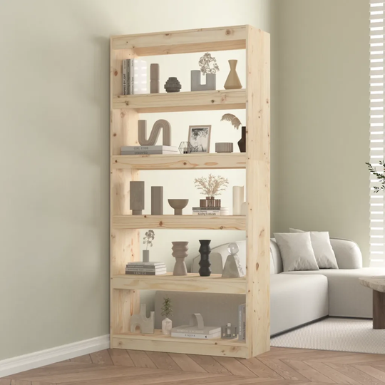 Bokhylla/rumsavdelare 80x30x167,4 cm massiv furu