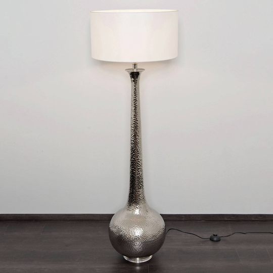 Golvlampa Maestro, vit/silver