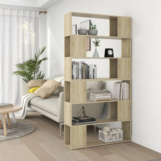 vidaXL Bokhylla Rumsavdelare sonoma-ek 100x24x188 cm