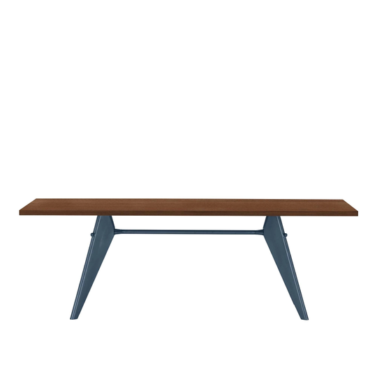 EM Table 180, Base Prouvé Bleu Dynastie - Solid American Walnut