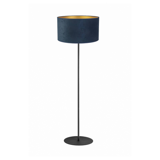 Golvlampa Golden Roller, mörkblå/guld