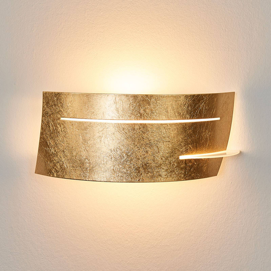 Keyron - gyllene vägglampa med matt finish