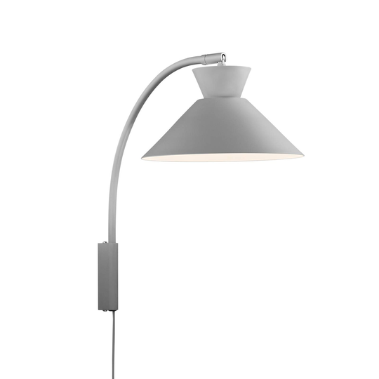 Vägglampa Dial med kontakt, grå