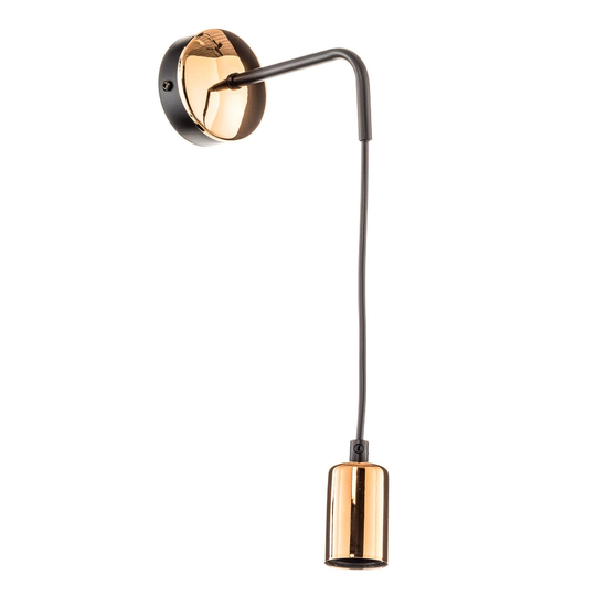 Vägglampa Spark K1 i svart och koppar