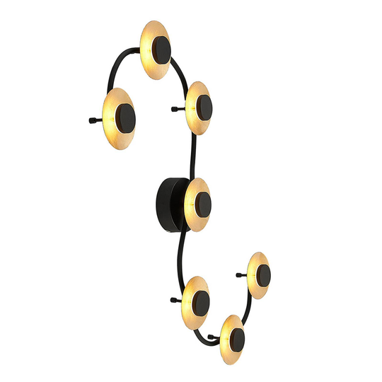 Lindby Graviela LED-vägglampa, 7 lampor