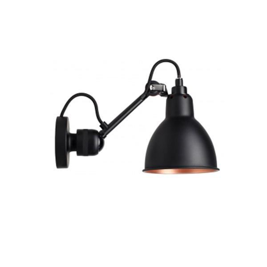 Lampe Gras N304 Vägglampa Matt Svart & Matt Svart & Koppar Hardwired