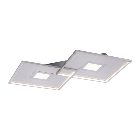 LED-taklampa Amara, två kvadrater, silver