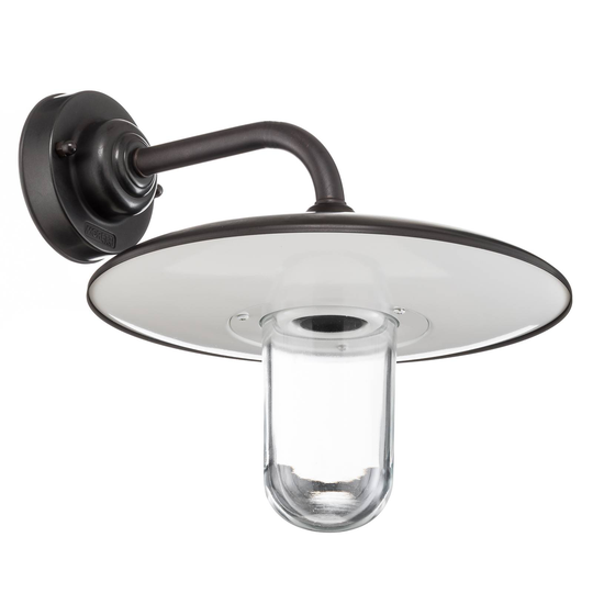 Utomhusvägglampa Golfo mässing bronserad glas klar