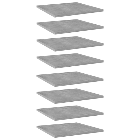 vidaXL Hyllplan 8 st betonggrå 40x40x1,5 cm konstruerat trä