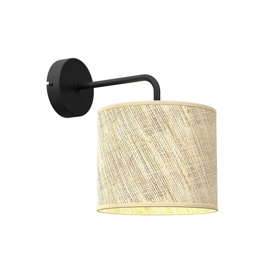Vägglampa Jovin, 1 lampa med rottingskärm