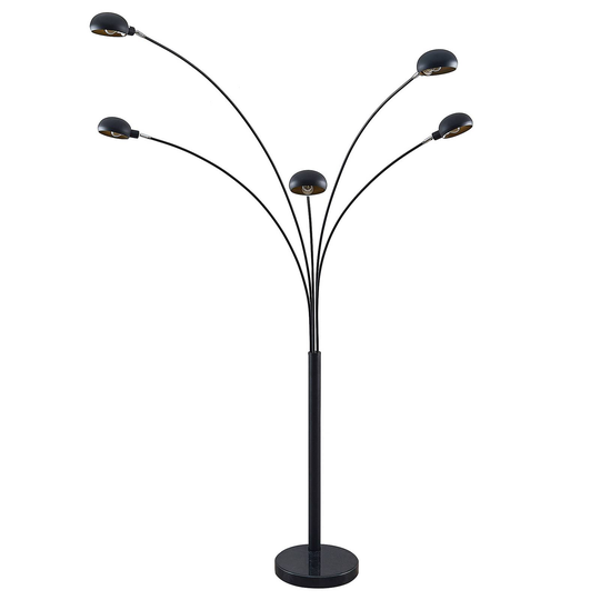 Lindby Sarinio golvlampa med marmorfot, svart