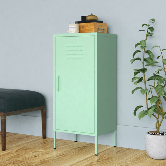 vidaXL Förvaringsskåp mintgrön 80x35x101,5 cm stål