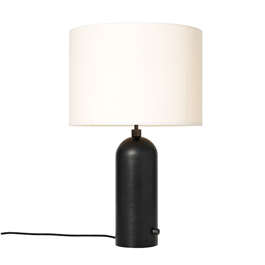 GUBI Gravity Bordslampa Sotat Stål och Vit Skärm Stor