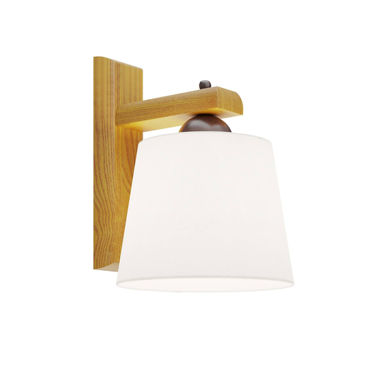 Vägglampa Sweden med trästativ, rustik ek