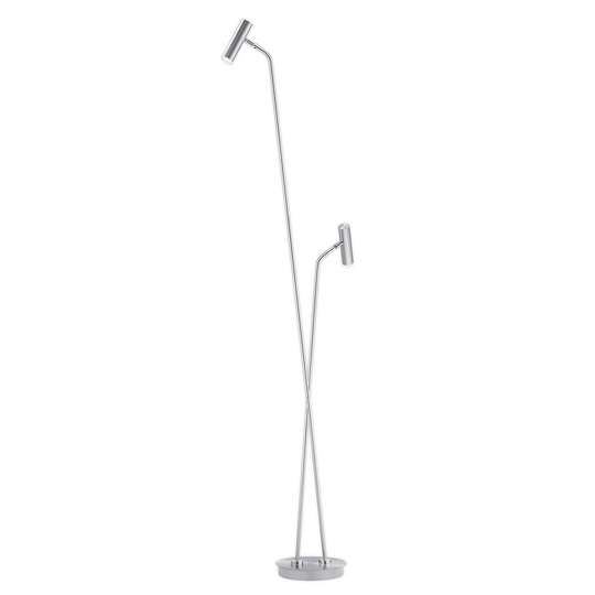 LED-golvlampa Tom, 2 lampor, nickel