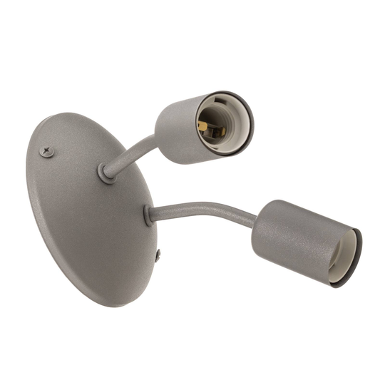 Vägglampa Go utan skärm, 2 lampor, silver