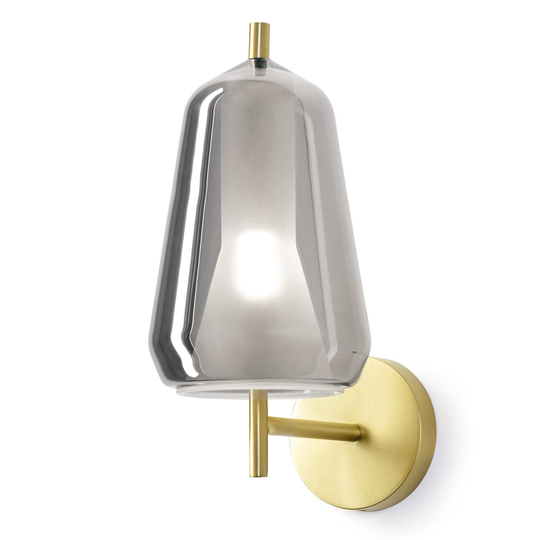Vägglampa X-Ray, smal skärm Ø 14 cm rökgrå