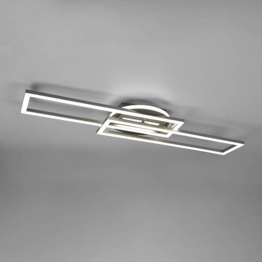 LED-taklampa Twister, vridbar fjärrkontroll nickel