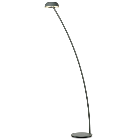 OLIGO Glance LED-golvlampa böjd grå matt