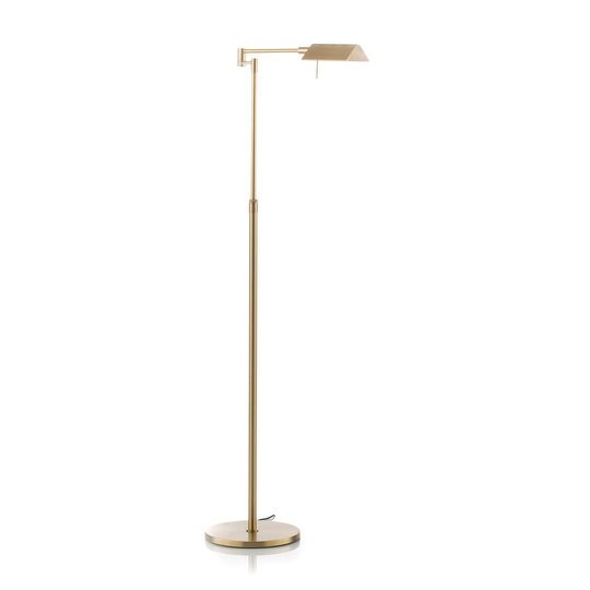 Danuta justerbar LED-golvlampa, mässing matt