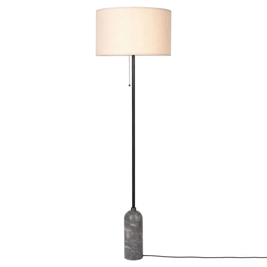 GUBI Gravity golvlampa grå marmorerad/creme