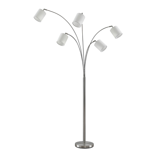 Lindby Abiram golvlampa, krom/vit