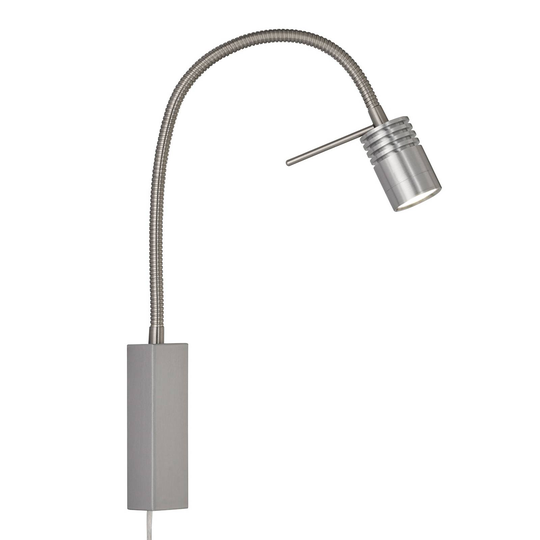 LED-vägglampa River, flexarm, metall räfflad