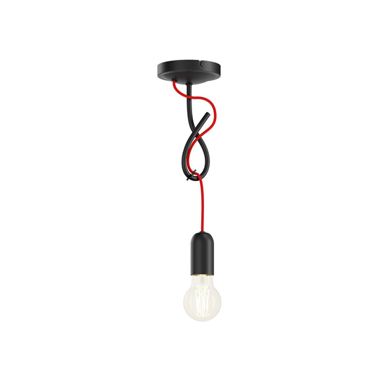 Lucande Jorna hänglampa, 1 lampa, röd kabel