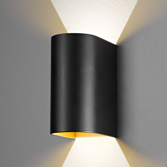 LED-vägglampa Feeling, svart guld
